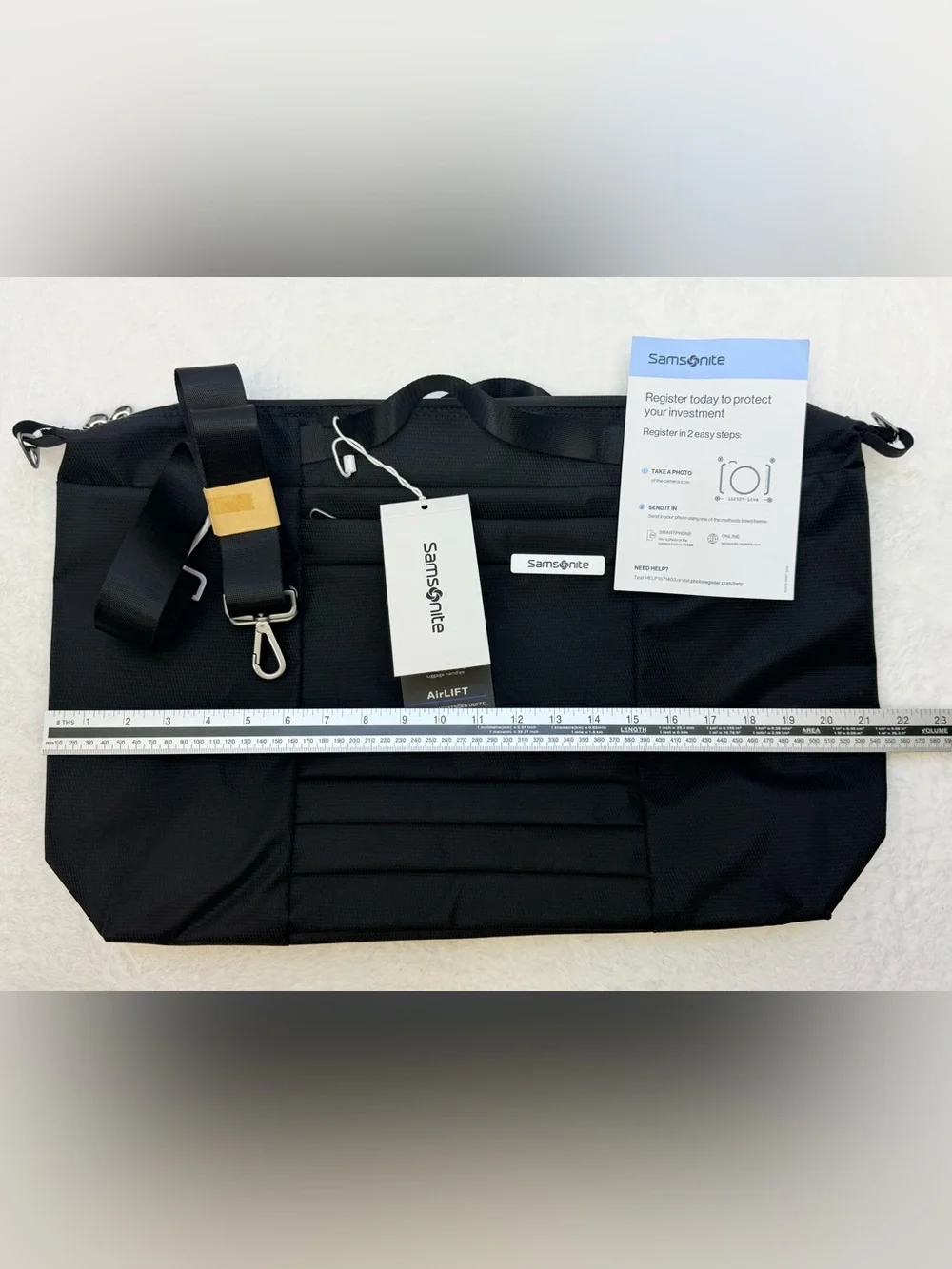 Samsonite Airlift Foldable Weekender Black Travel Duffel Bag with Strap